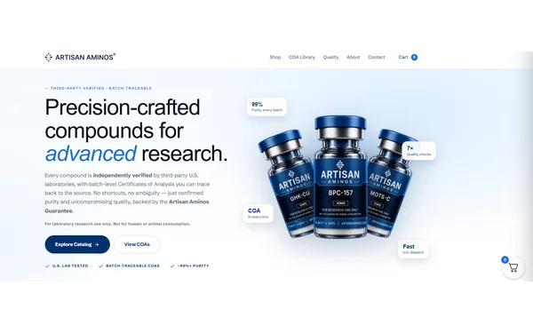 Artisan Aminos website